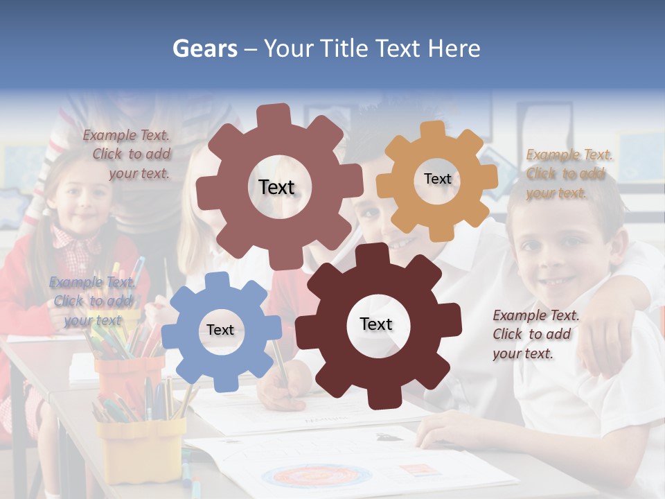 Smiling Teaching Indoors PowerPoint Template