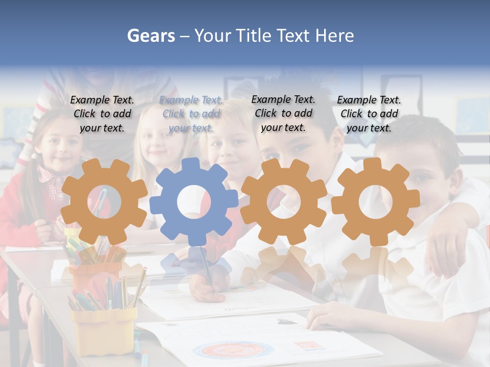 Smiling Teaching Indoors PowerPoint Template