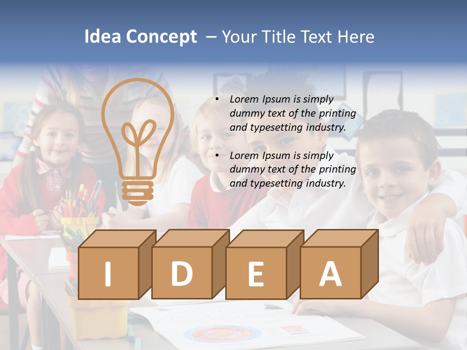 Smiling Teaching Indoors PowerPoint Template