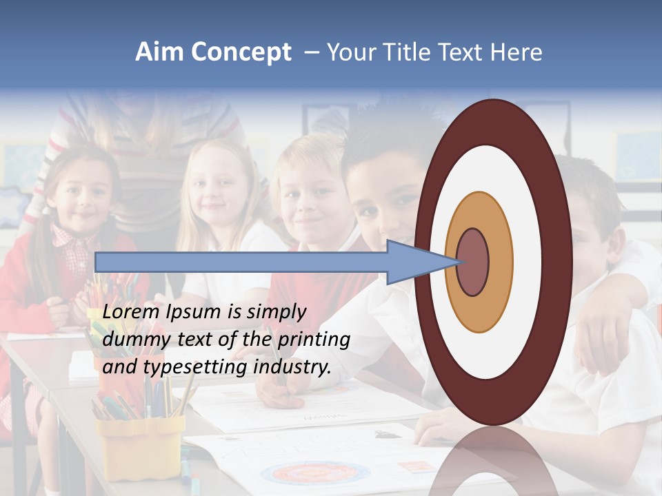 Smiling Teaching Indoors PowerPoint Template
