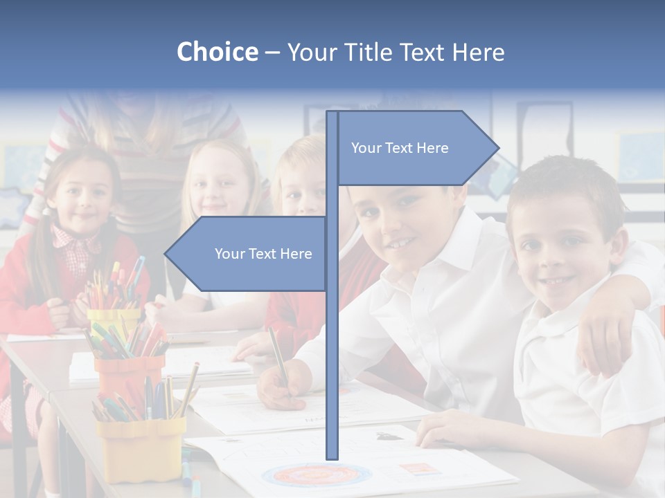 Smiling Teaching Indoors PowerPoint Template