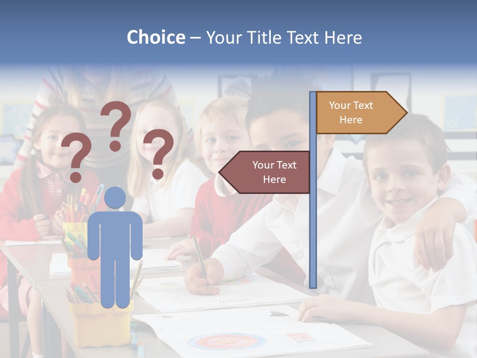 Smiling Teaching Indoors PowerPoint Template