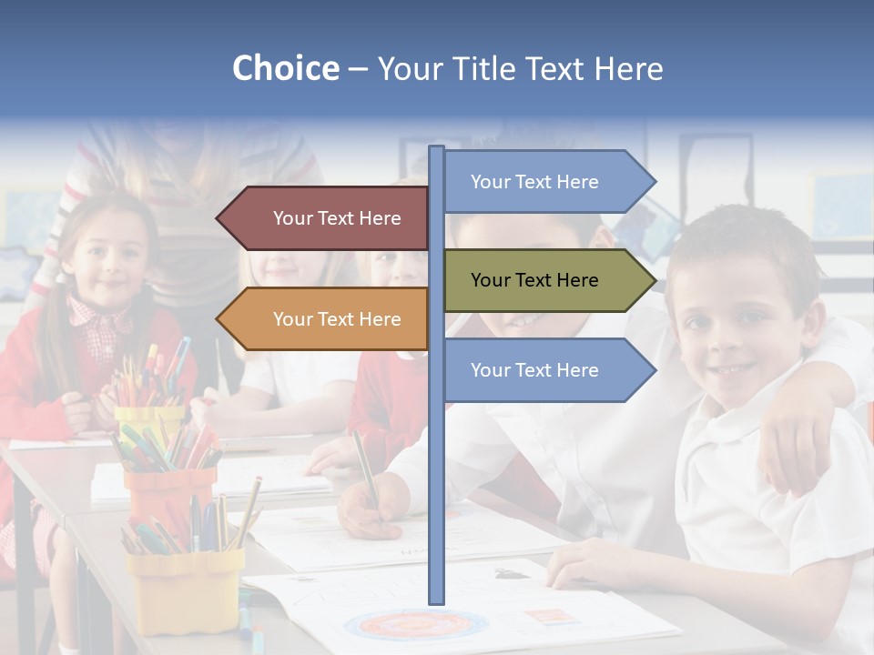 Smiling Teaching Indoors PowerPoint Template