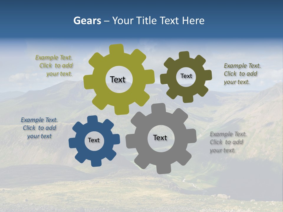 A Mountain Range With A Lake In The Foreground PowerPoint Template