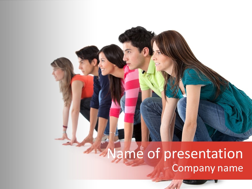 Young White Men PowerPoint Template