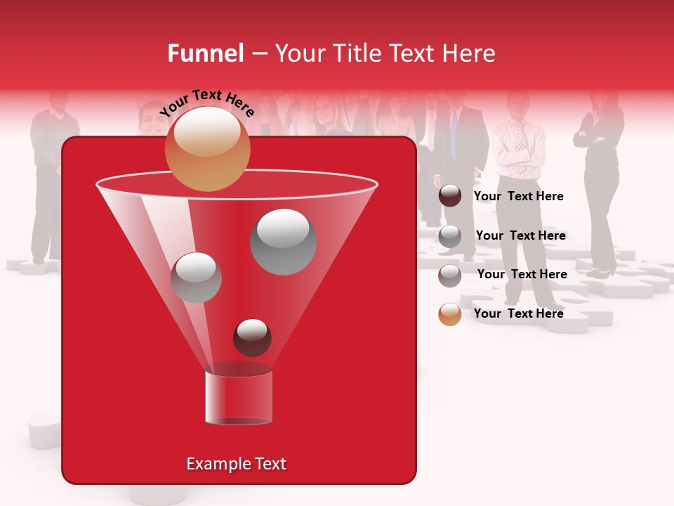 A Group Of Business People Standing In Front Of Puzzle Pieces PowerPoint Template