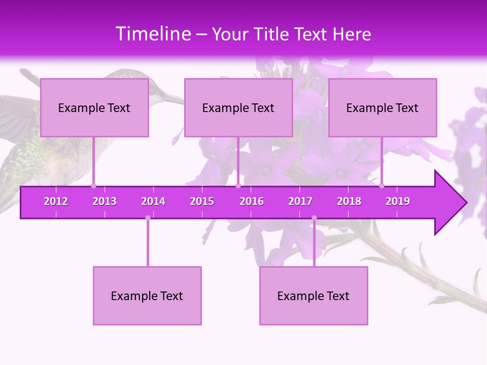 A Hummingbird Flying Over A Purple Flower PowerPoint Template