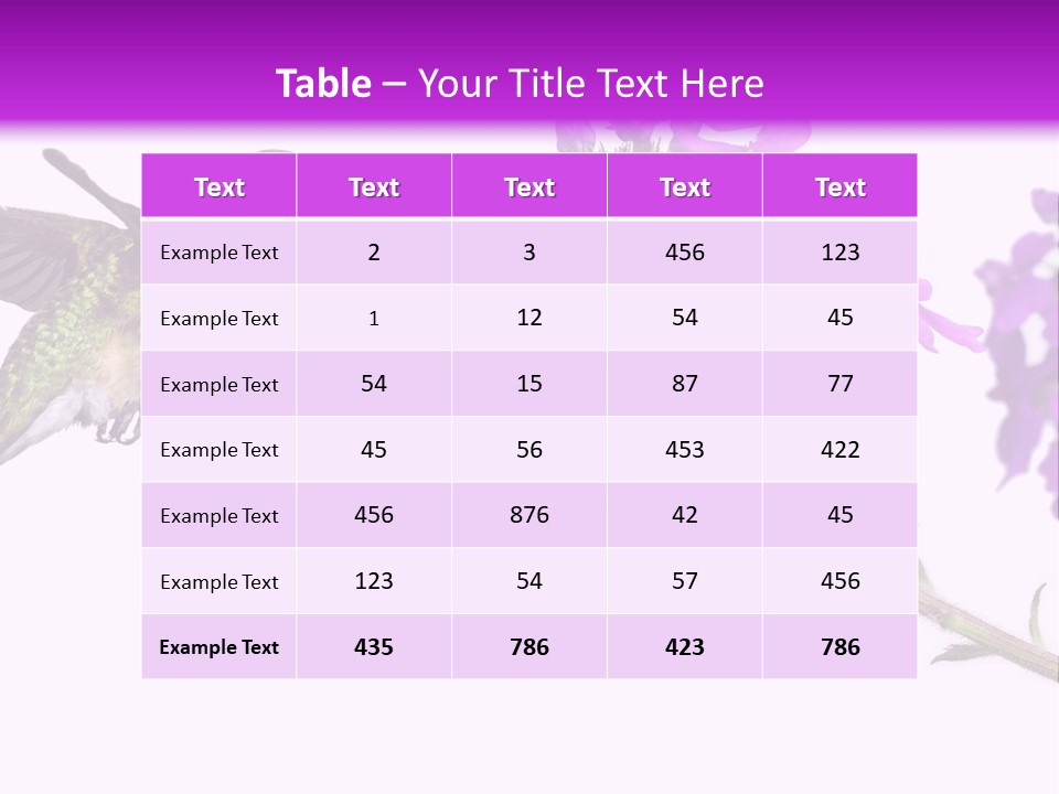A Hummingbird Flying Over A Purple Flower PowerPoint Template