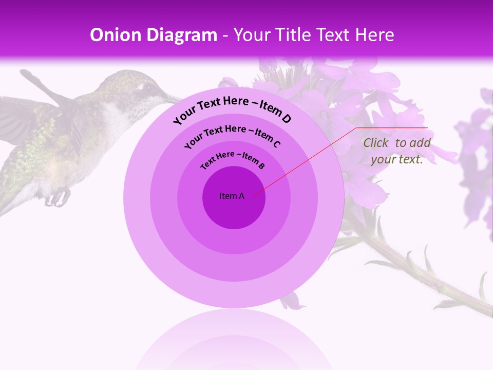 A Hummingbird Flying Over A Purple Flower PowerPoint Template