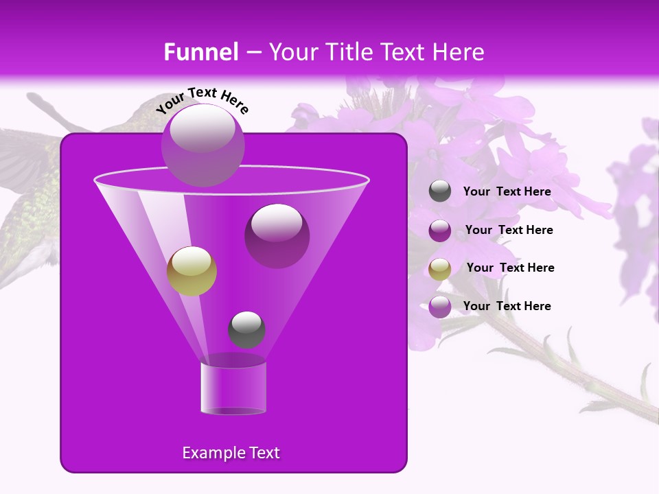 A Hummingbird Flying Over A Purple Flower PowerPoint Template