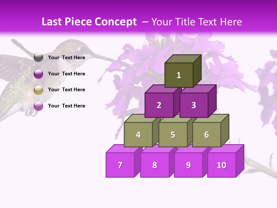 A Hummingbird Flying Over A Purple Flower PowerPoint Template