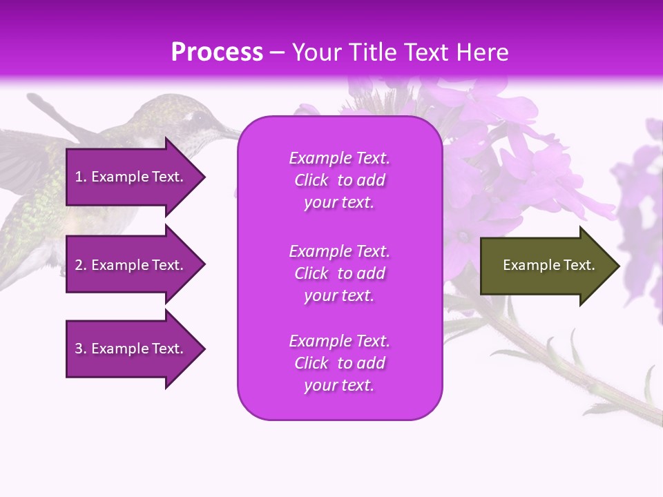 A Hummingbird Flying Over A Purple Flower PowerPoint Template