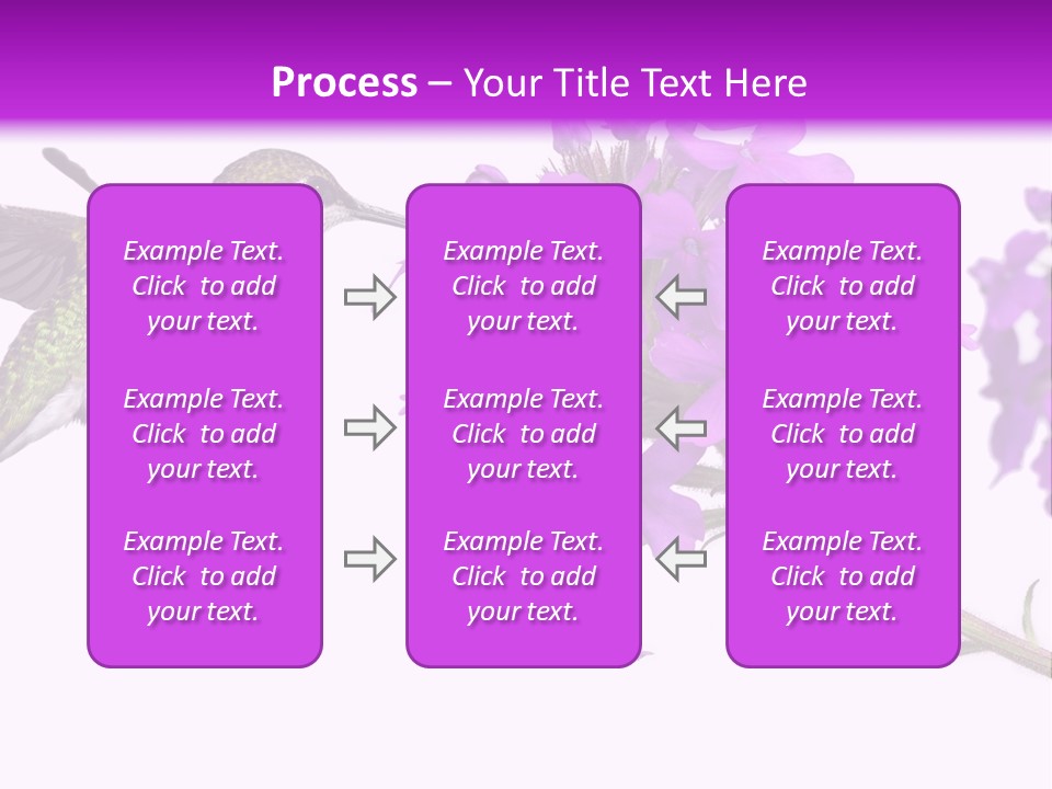 A Hummingbird Flying Over A Purple Flower PowerPoint Template