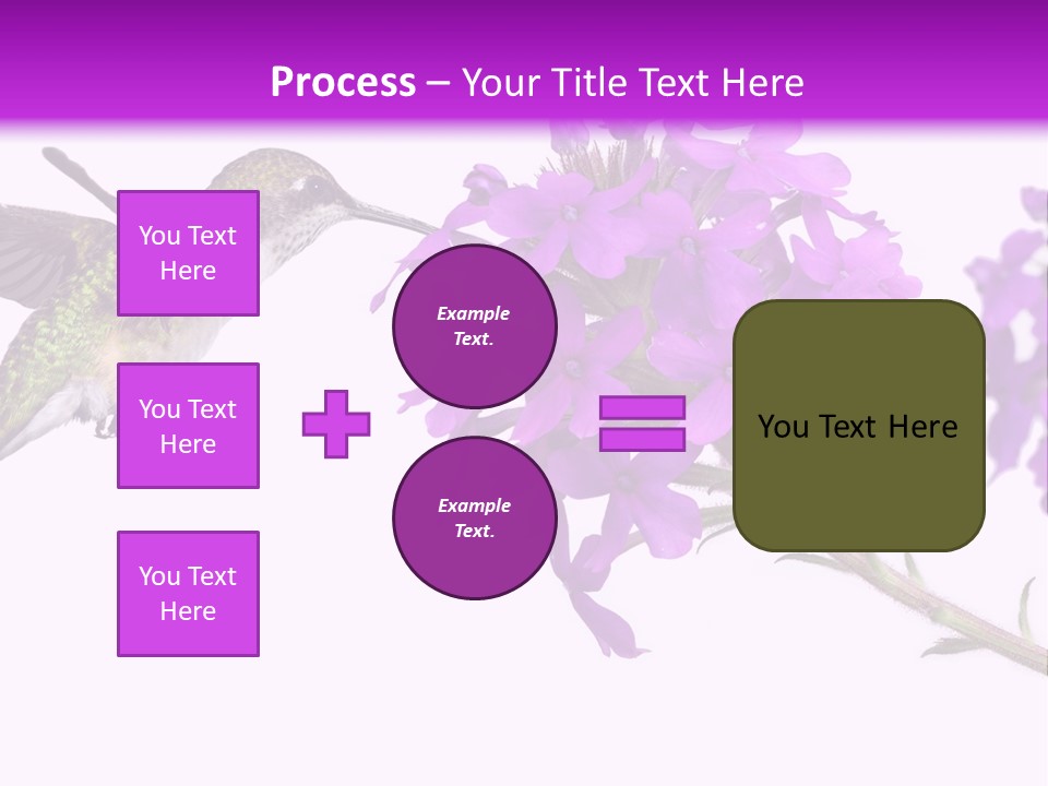 A Hummingbird Flying Over A Purple Flower PowerPoint Template