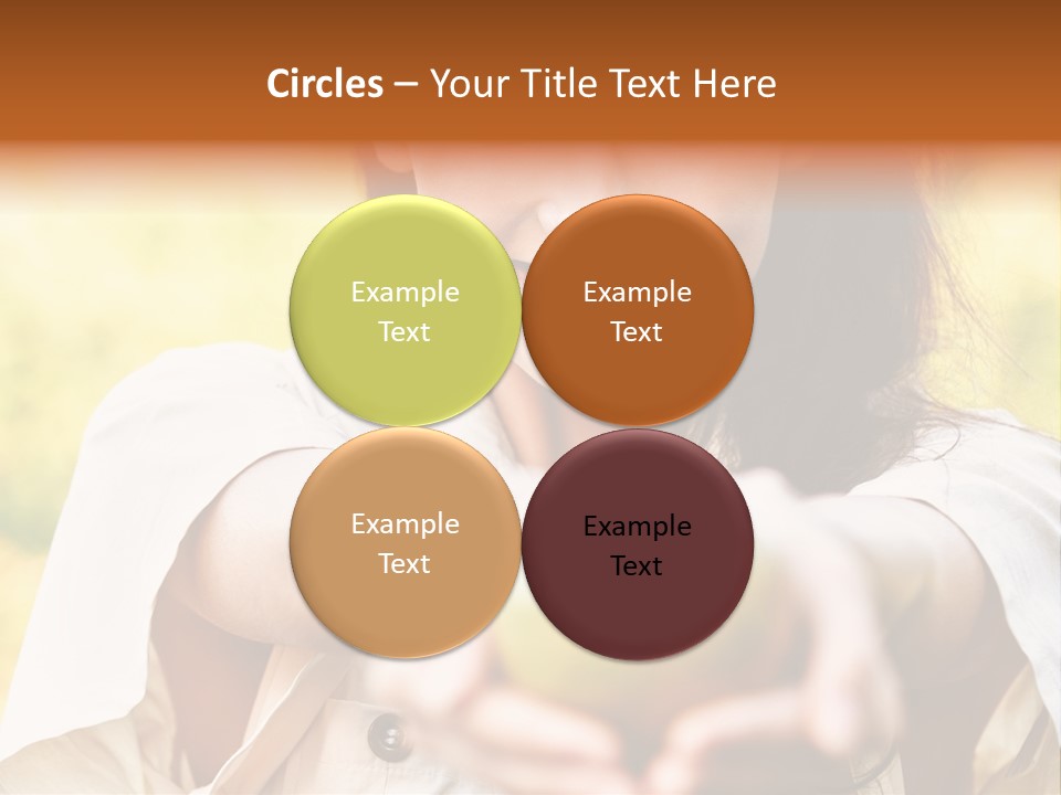 A Woman Holding A Green Apple In Her Hand PowerPoint Template