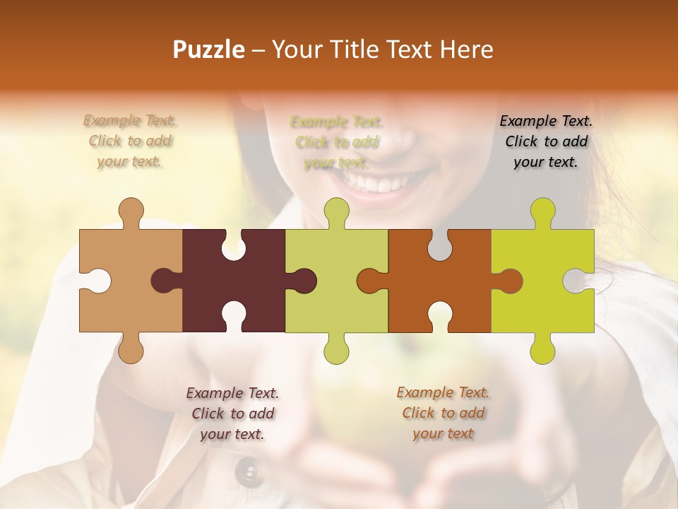 A Woman Holding A Green Apple In Her Hand PowerPoint Template