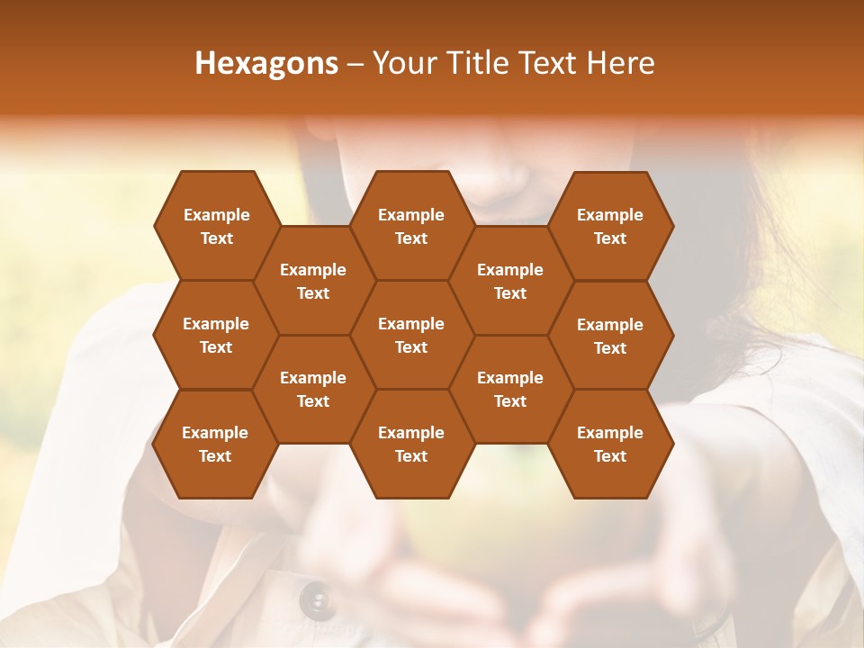 A Woman Holding A Green Apple In Her Hand PowerPoint Template