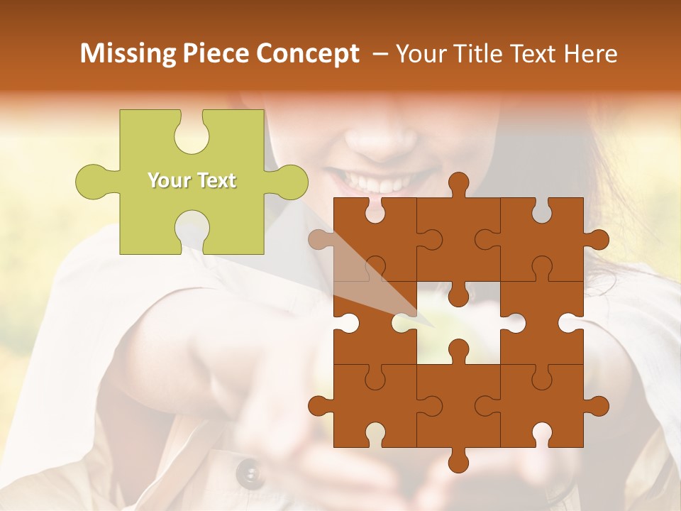 A Woman Holding A Green Apple In Her Hand PowerPoint Template