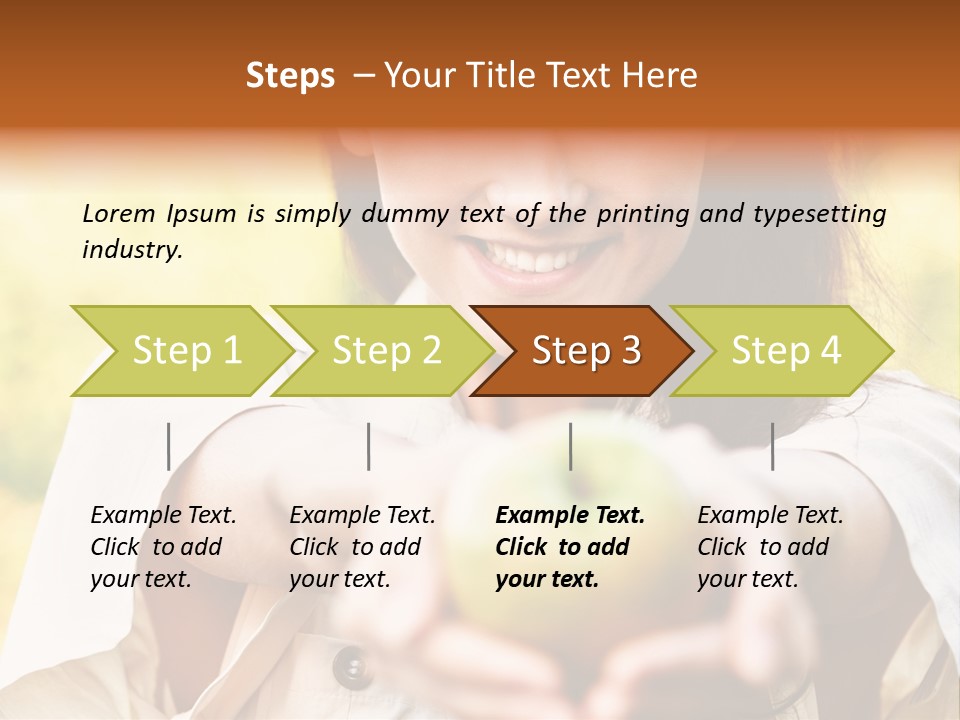 A Woman Holding A Green Apple In Her Hand PowerPoint Template