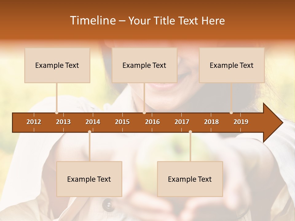 A Woman Holding A Green Apple In Her Hand PowerPoint Template