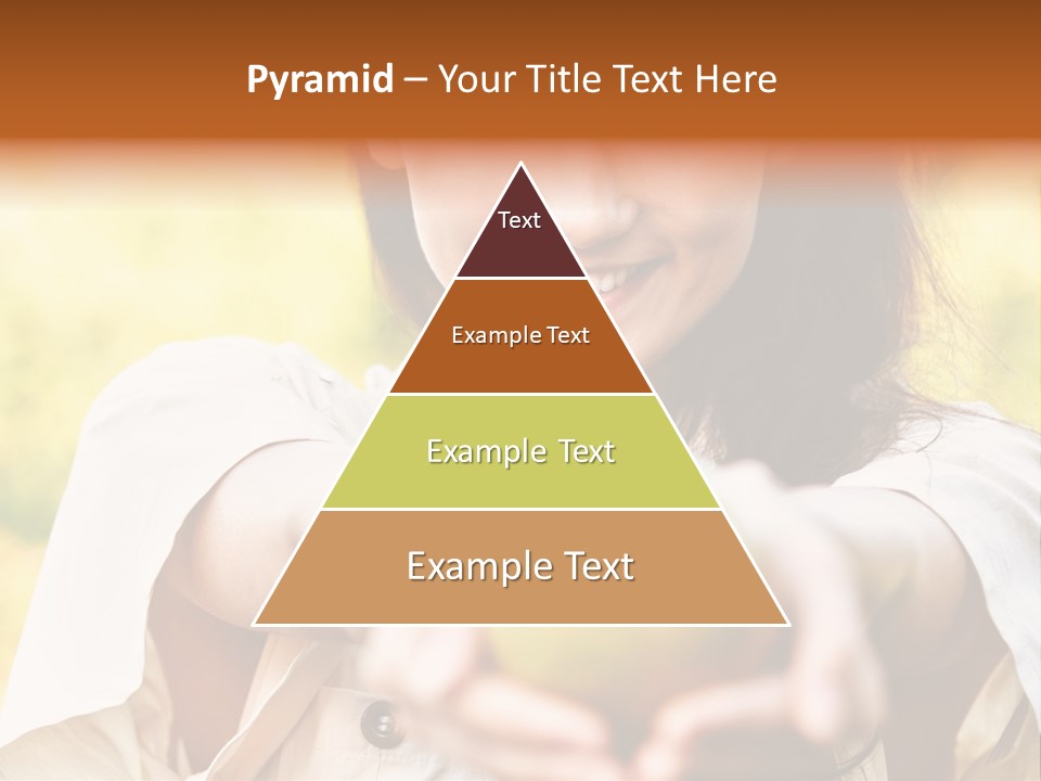 A Woman Holding A Green Apple In Her Hand PowerPoint Template