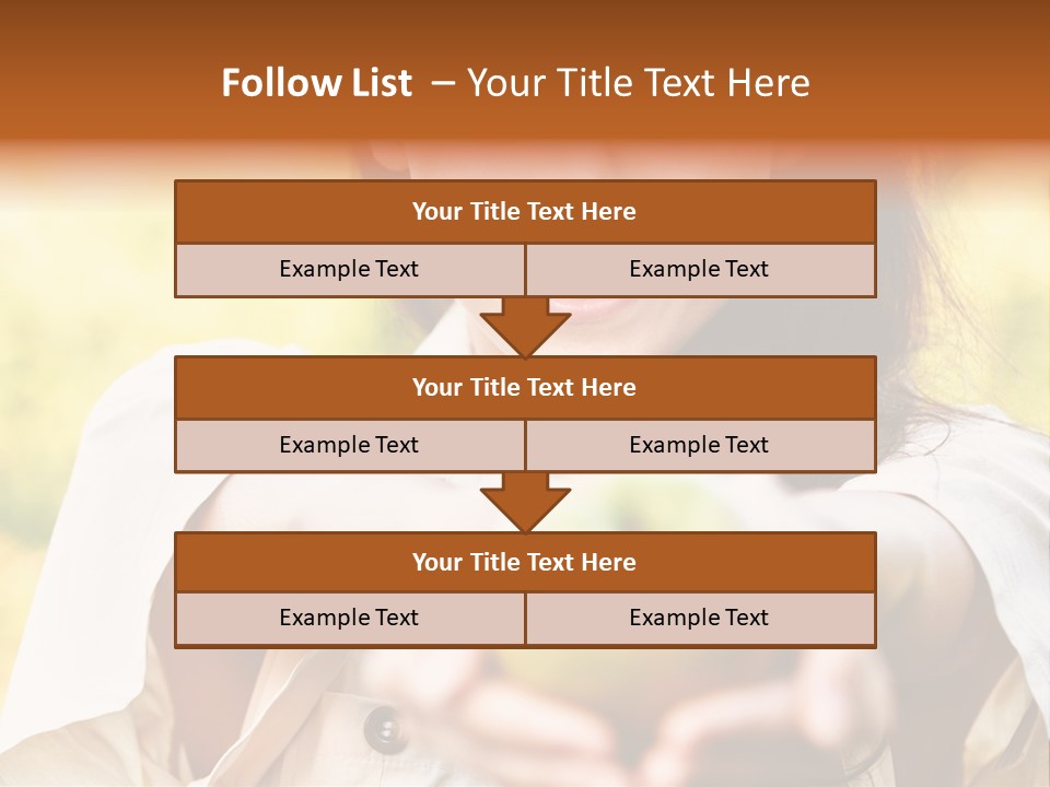 A Woman Holding A Green Apple In Her Hand PowerPoint Template