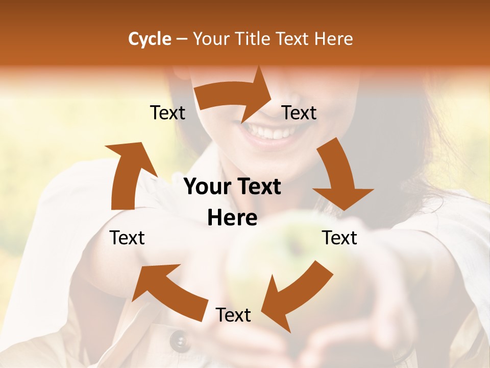 A Woman Holding A Green Apple In Her Hand PowerPoint Template