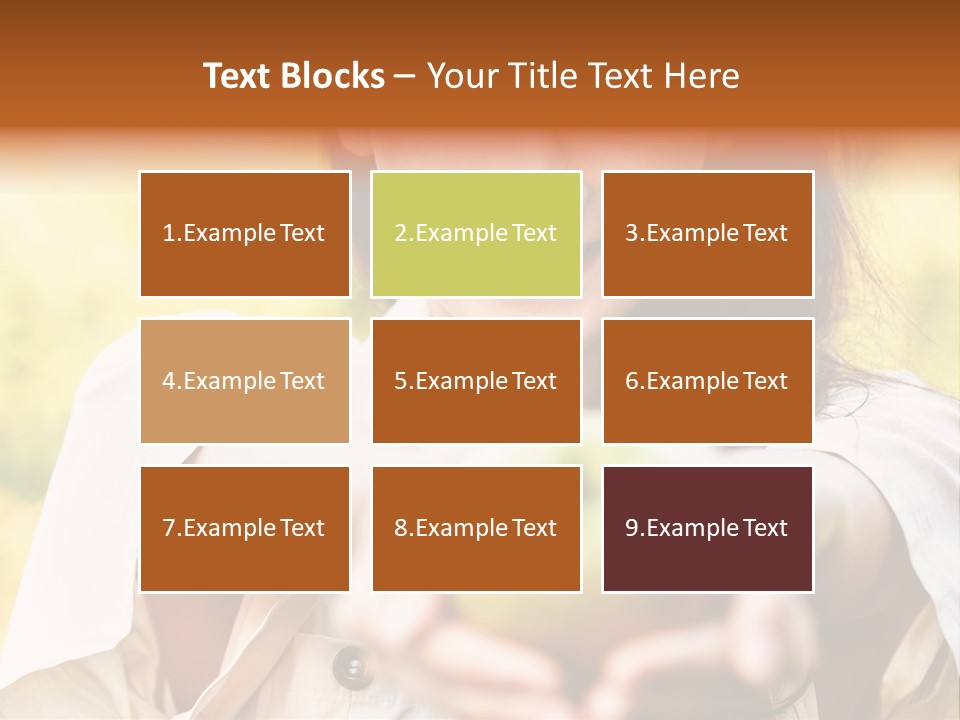 A Woman Holding A Green Apple In Her Hand PowerPoint Template