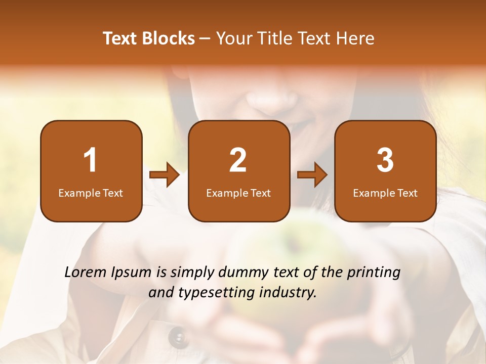 A Woman Holding A Green Apple In Her Hand PowerPoint Template