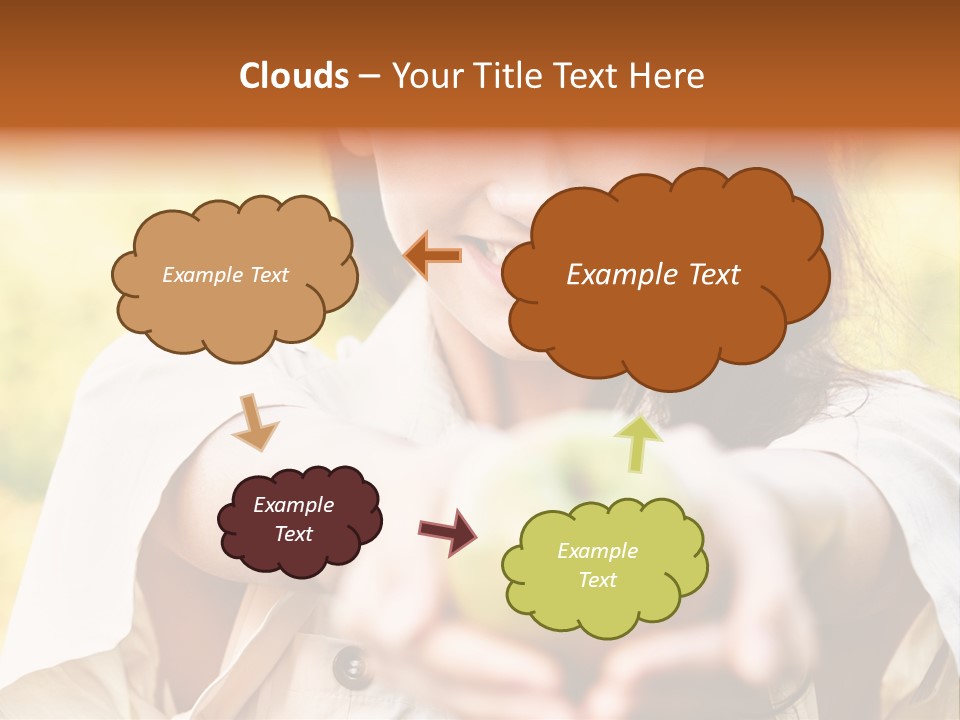 A Woman Holding A Green Apple In Her Hand PowerPoint Template
