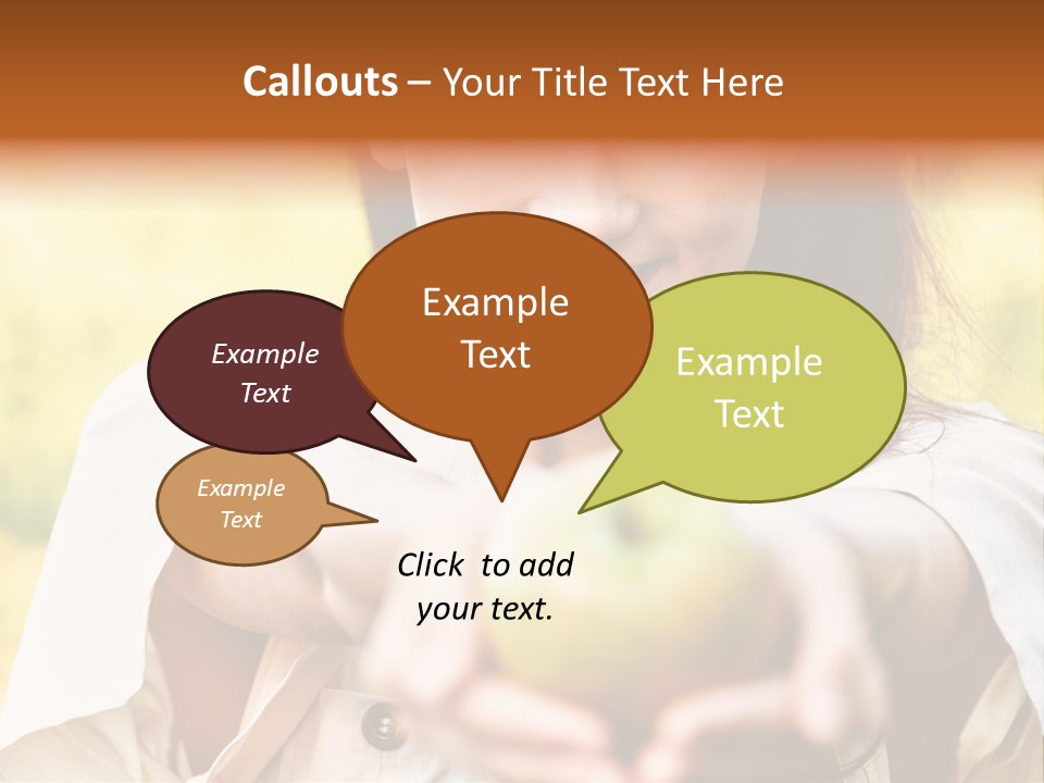 A Woman Holding A Green Apple In Her Hand PowerPoint Template