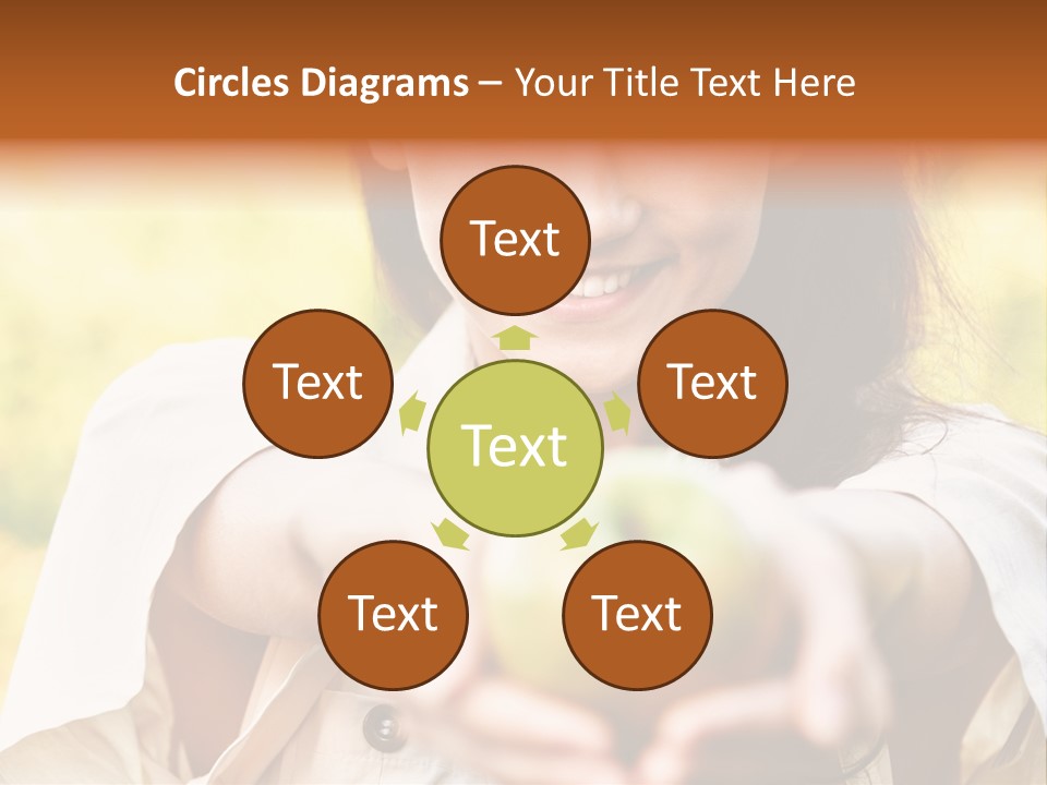 A Woman Holding A Green Apple In Her Hand PowerPoint Template