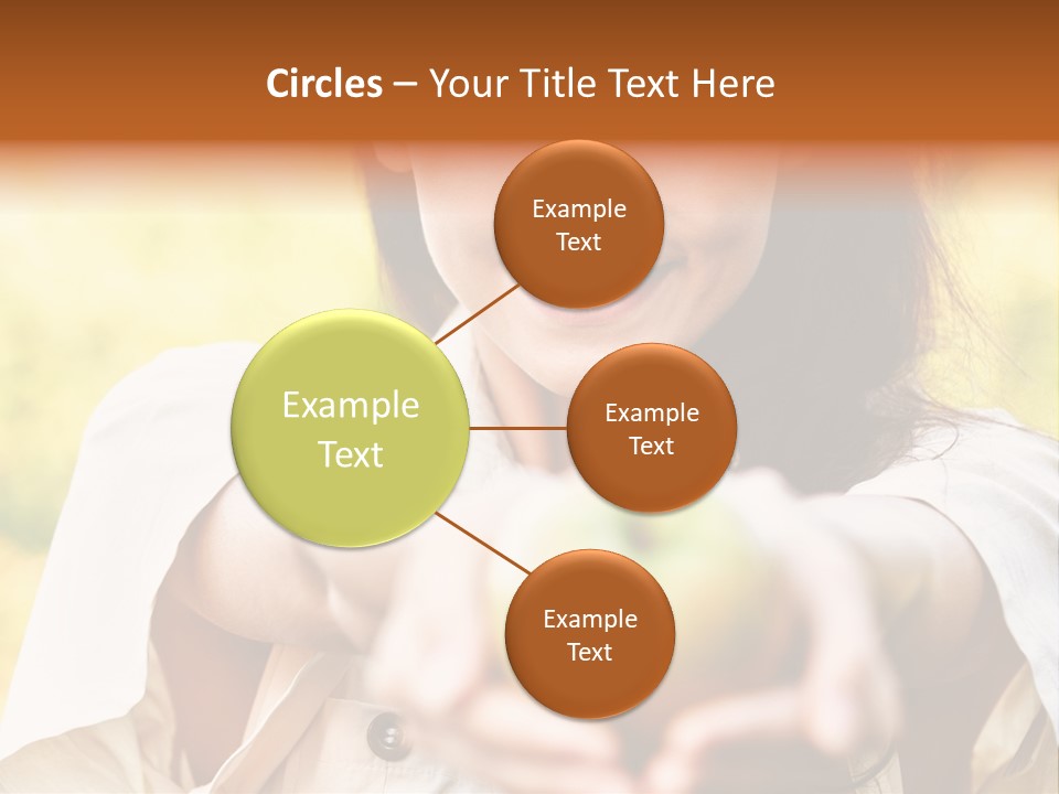 A Woman Holding A Green Apple In Her Hand PowerPoint Template