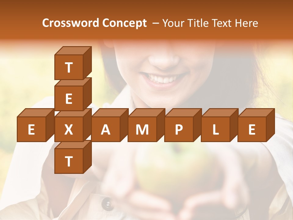 A Woman Holding A Green Apple In Her Hand PowerPoint Template