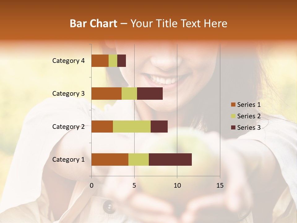 A Woman Holding A Green Apple In Her Hand PowerPoint Template