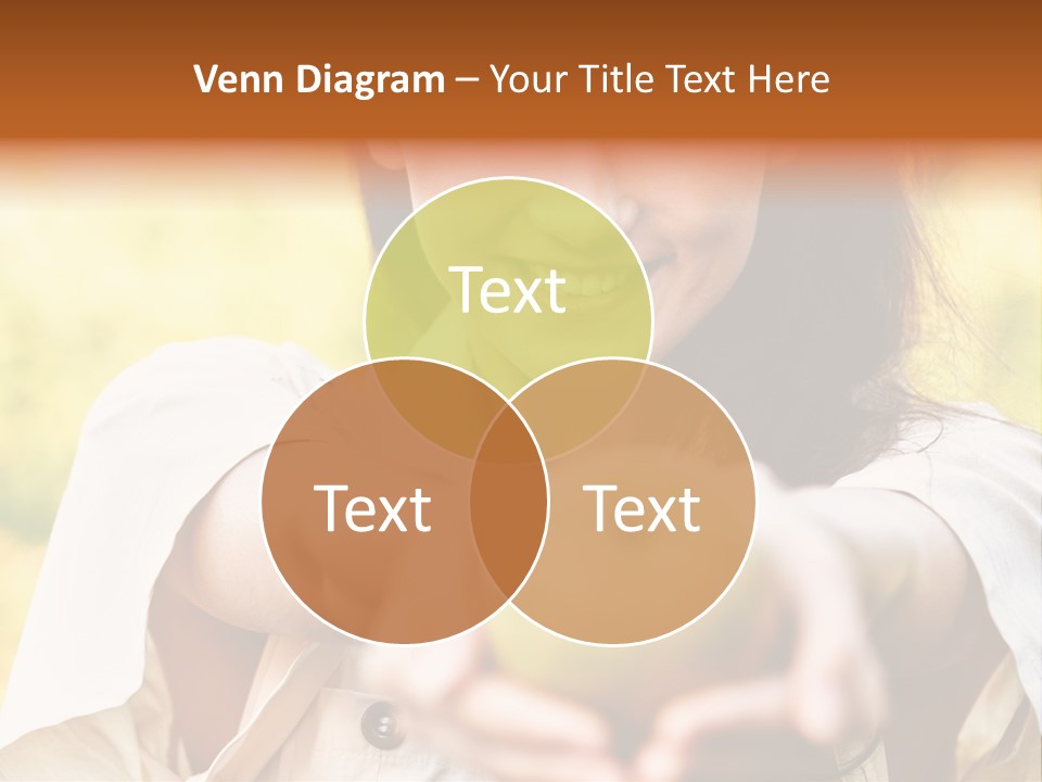 A Woman Holding A Green Apple In Her Hand PowerPoint Template