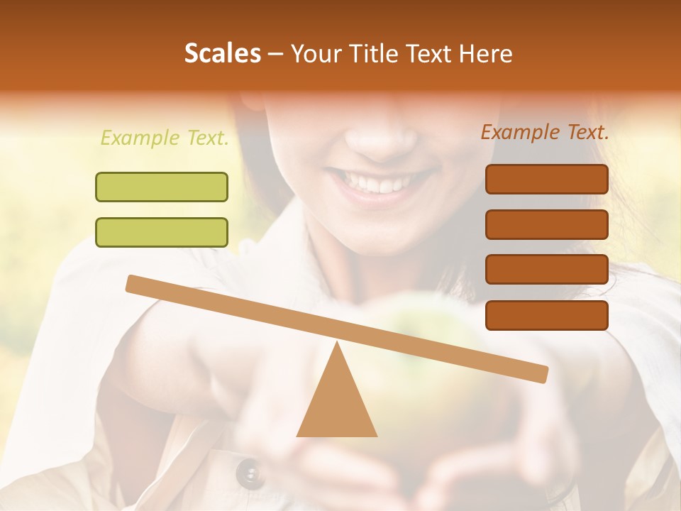 A Woman Holding A Green Apple In Her Hand PowerPoint Template