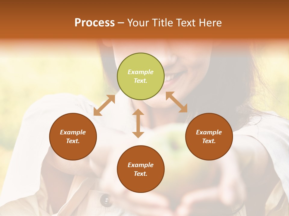 A Woman Holding A Green Apple In Her Hand PowerPoint Template