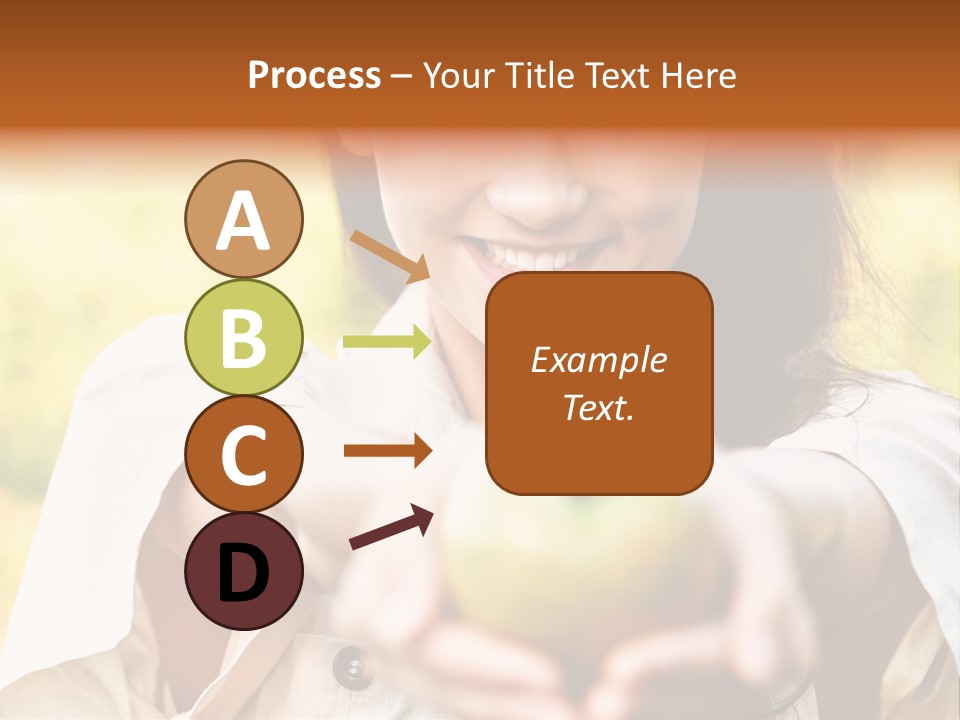 A Woman Holding A Green Apple In Her Hand PowerPoint Template