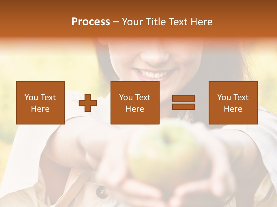 A Woman Holding A Green Apple In Her Hand PowerPoint Template