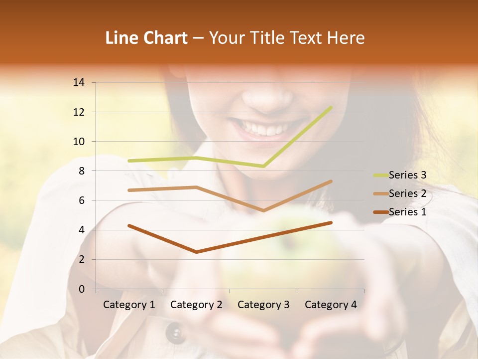 A Woman Holding A Green Apple In Her Hand PowerPoint Template