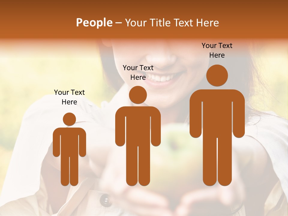 A Woman Holding A Green Apple In Her Hand PowerPoint Template