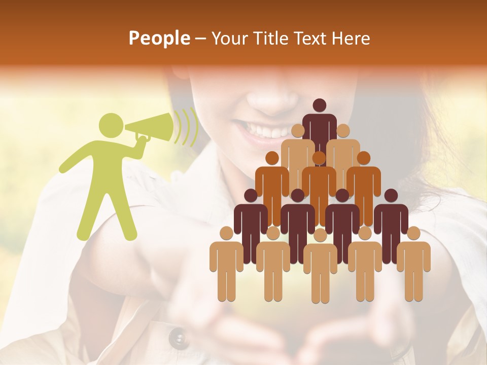 A Woman Holding A Green Apple In Her Hand PowerPoint Template