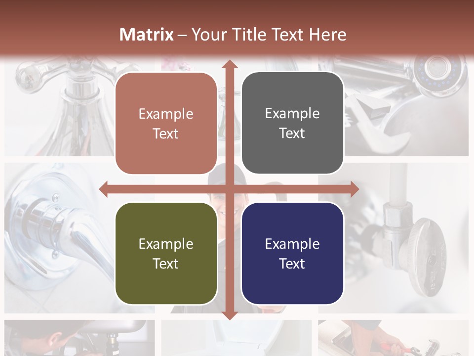 A Man Holding A Wrench In Front Of A Sink PowerPoint Template