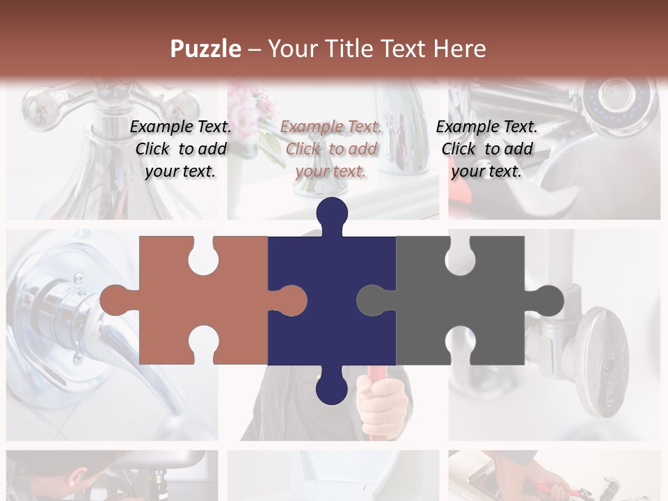 A Man Holding A Wrench In Front Of A Sink PowerPoint Template