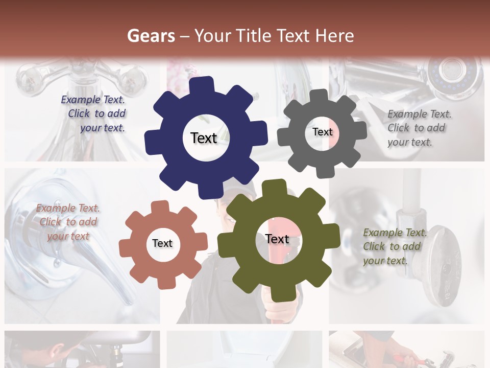 A Man Holding A Wrench In Front Of A Sink PowerPoint Template