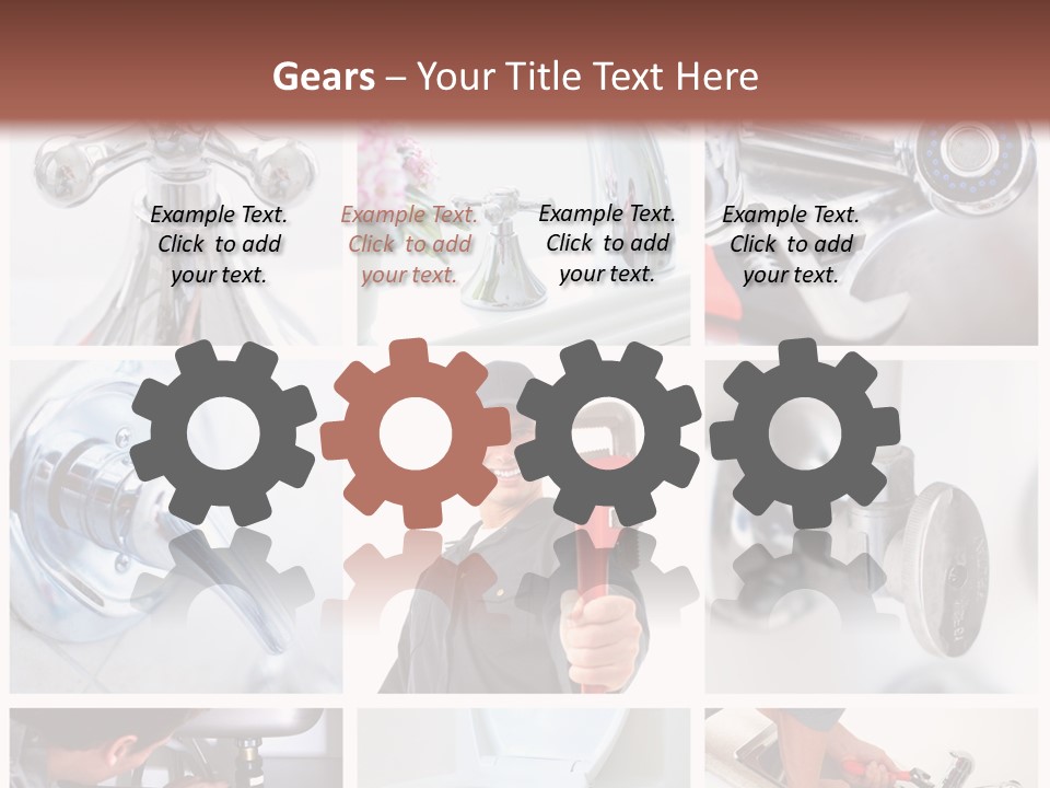 A Man Holding A Wrench In Front Of A Sink PowerPoint Template