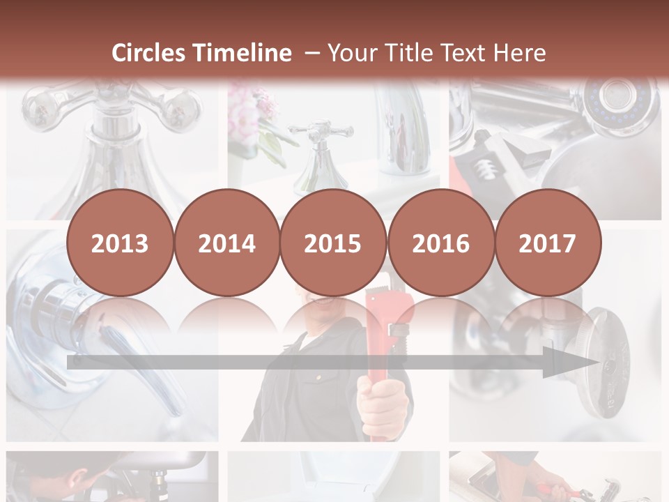 A Man Holding A Wrench In Front Of A Sink PowerPoint Template