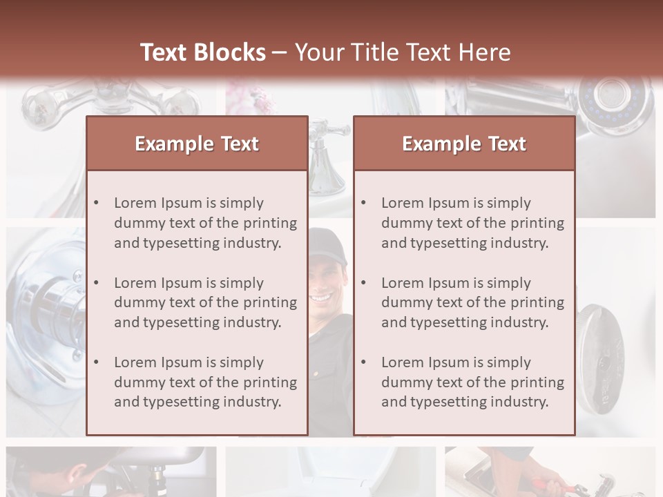A Man Holding A Wrench In Front Of A Sink PowerPoint Template