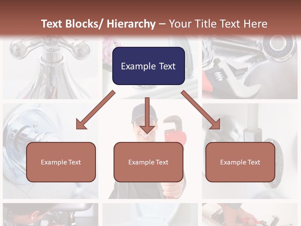 A Man Holding A Wrench In Front Of A Sink PowerPoint Template